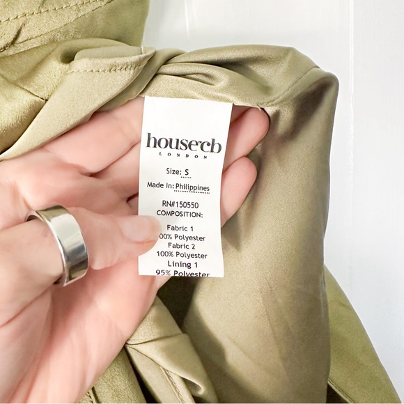 House of CB Myrna Slip Dress Corset Olive Green Size Small - Picture 10 of 16